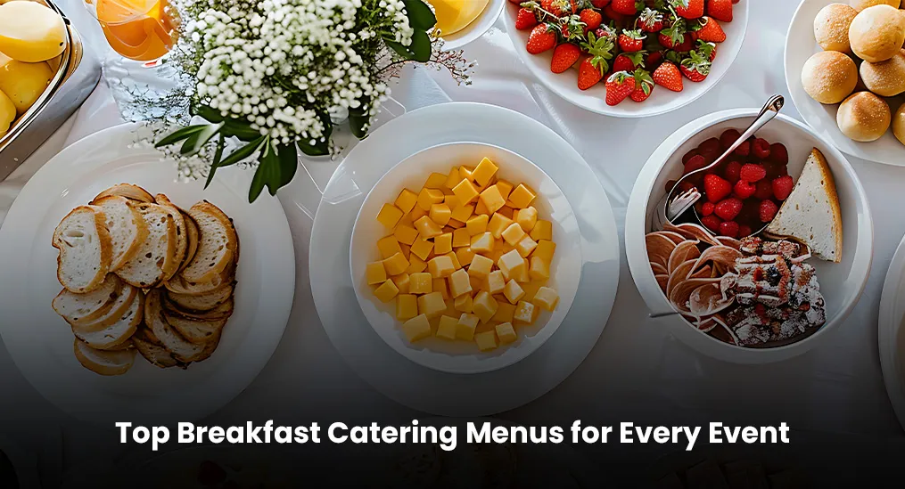 breakfast catering menu on table