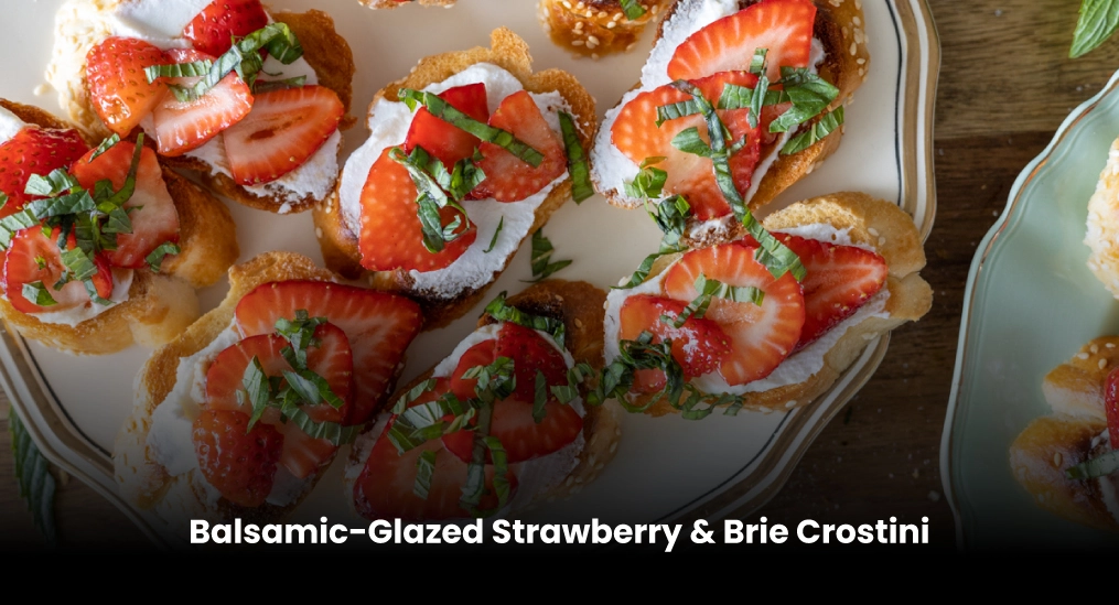 Balsamic-Glazed Strawberry & Brie Crostini